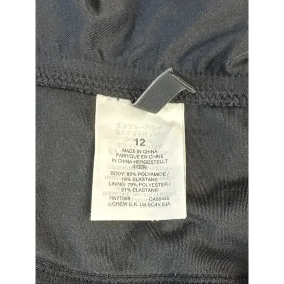 J. Crew Ruffle Tiered One Piece Swimsuit Full Coverage Black Size 12 - Picture 7 of 7